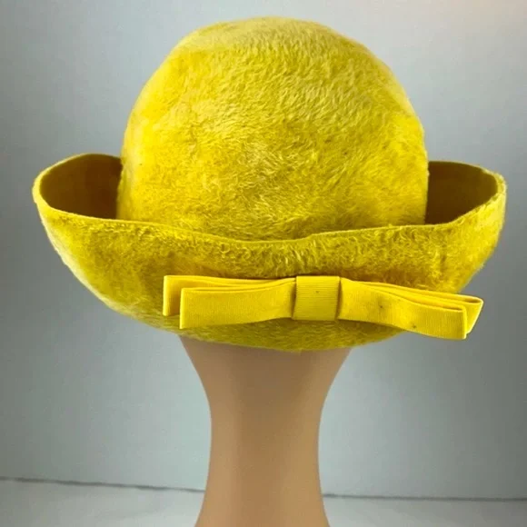 Vintage MOD 1960’s yellow hat - Jean Arlett creations. - Picture 3 of 15